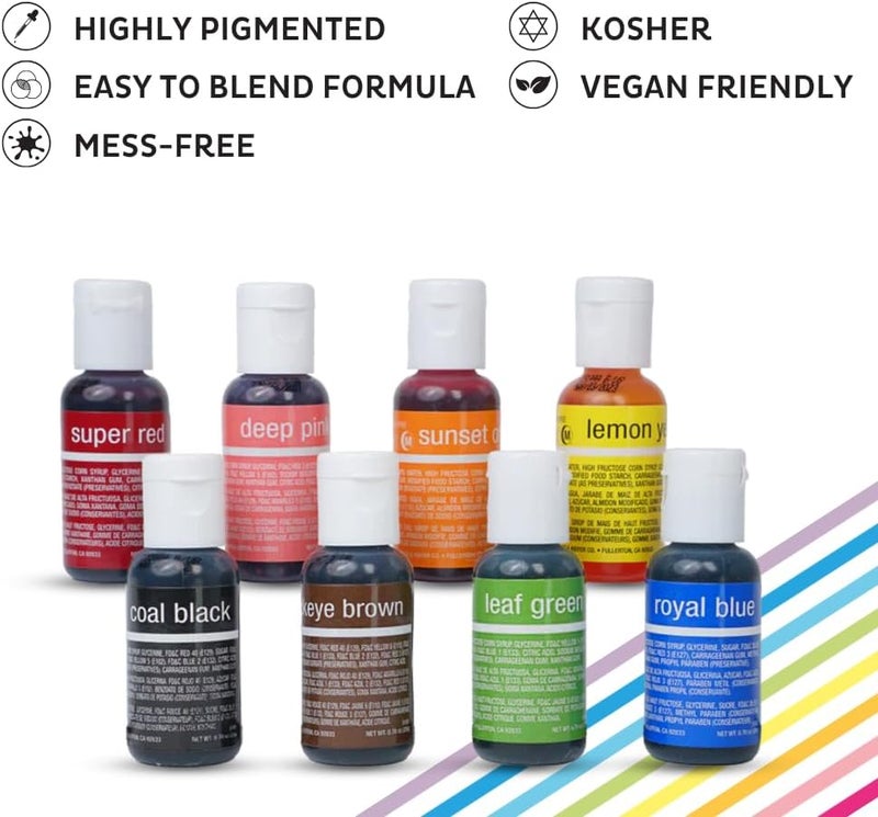 Chefmaster Liqua-Gel Food Coloring 8 Pack - Image 3